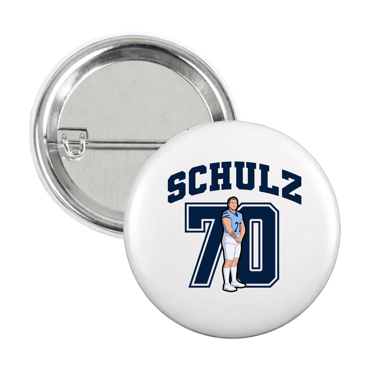 Game Day Button — Number in White