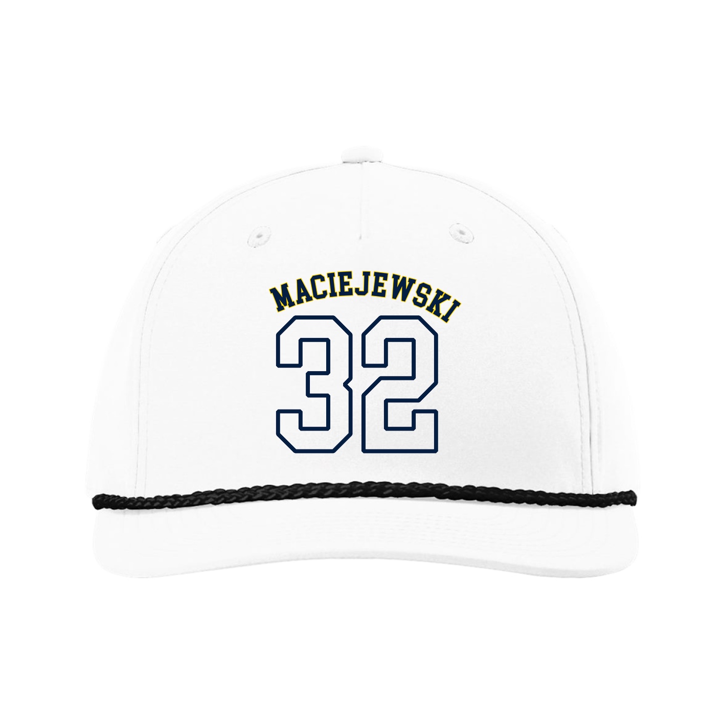 Five-Panel Classic Rope Cap — Shirsey Arch in White