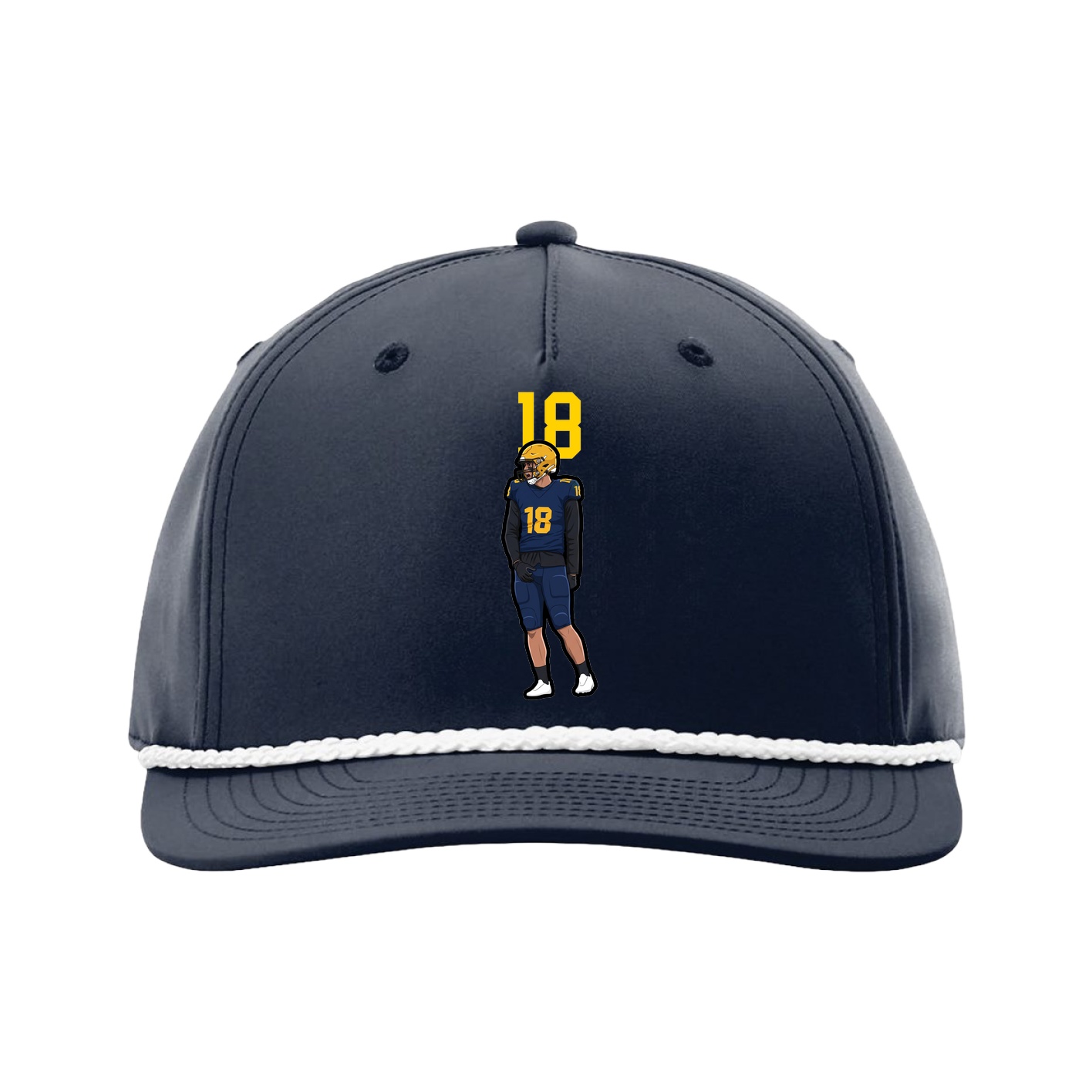 Five-Panel Classic Rope Cap — Number Top in Navy