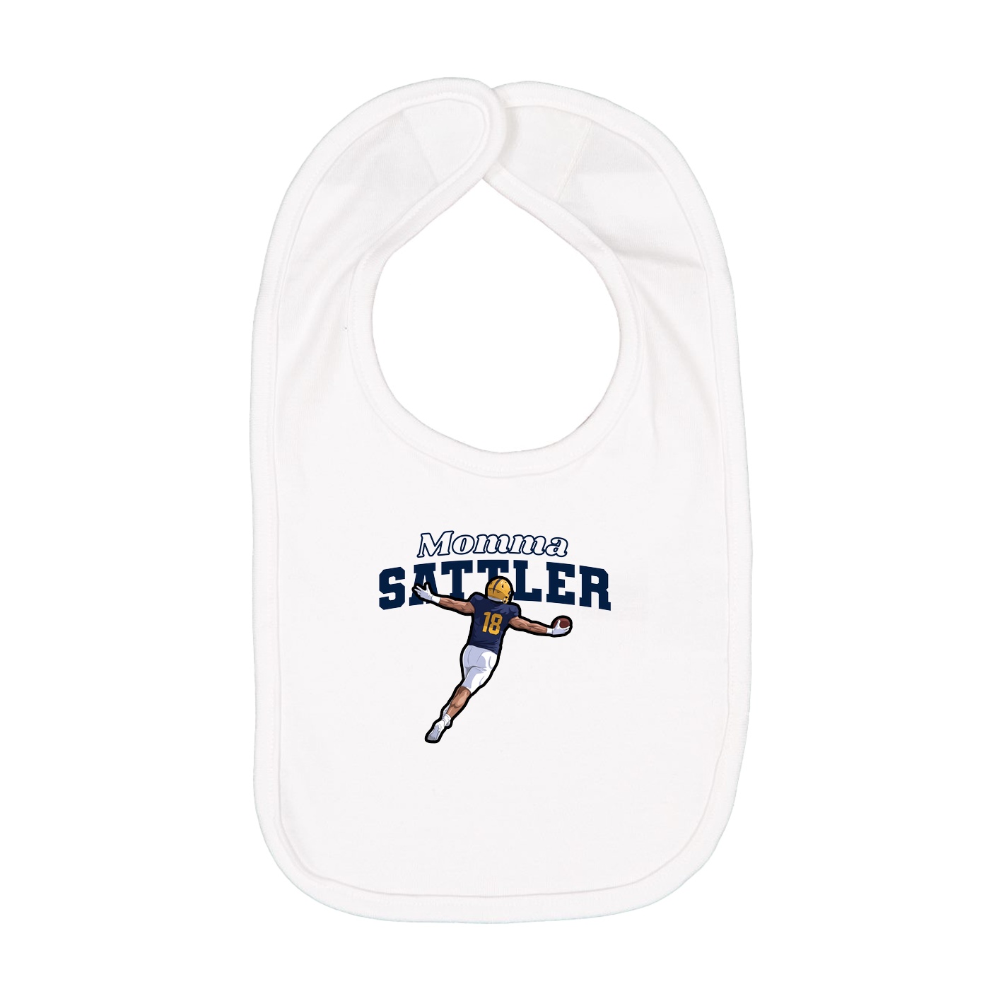 Infant Bib — Mothers Day Block in White