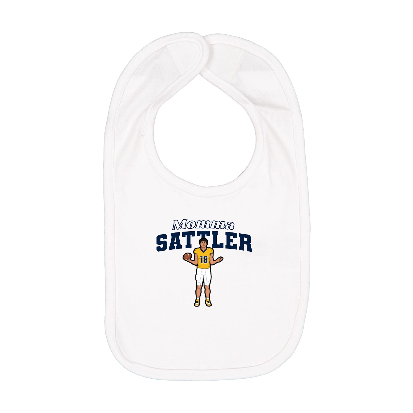 Infant Bib — Mothers Day Block in White