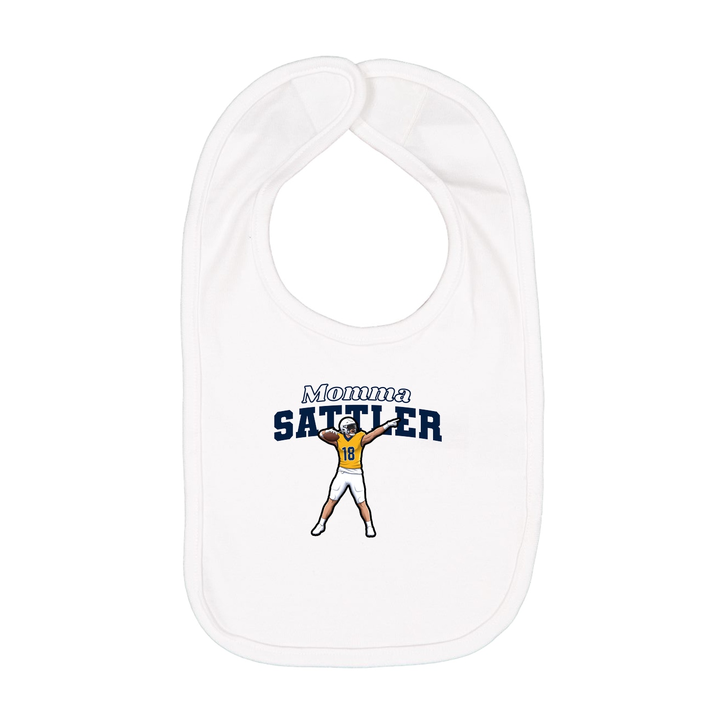Infant Bib — Mothers Day Block in White