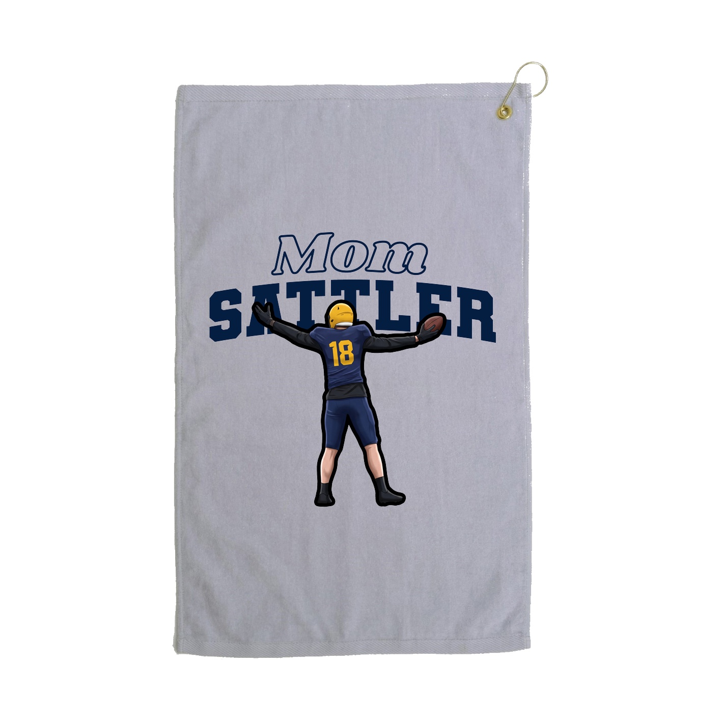 Golf Towel — Mothers Day Block in Grey