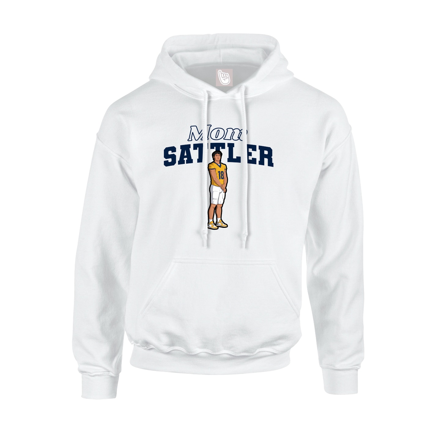 Youth Hoodie — Mothers Day Block in White
