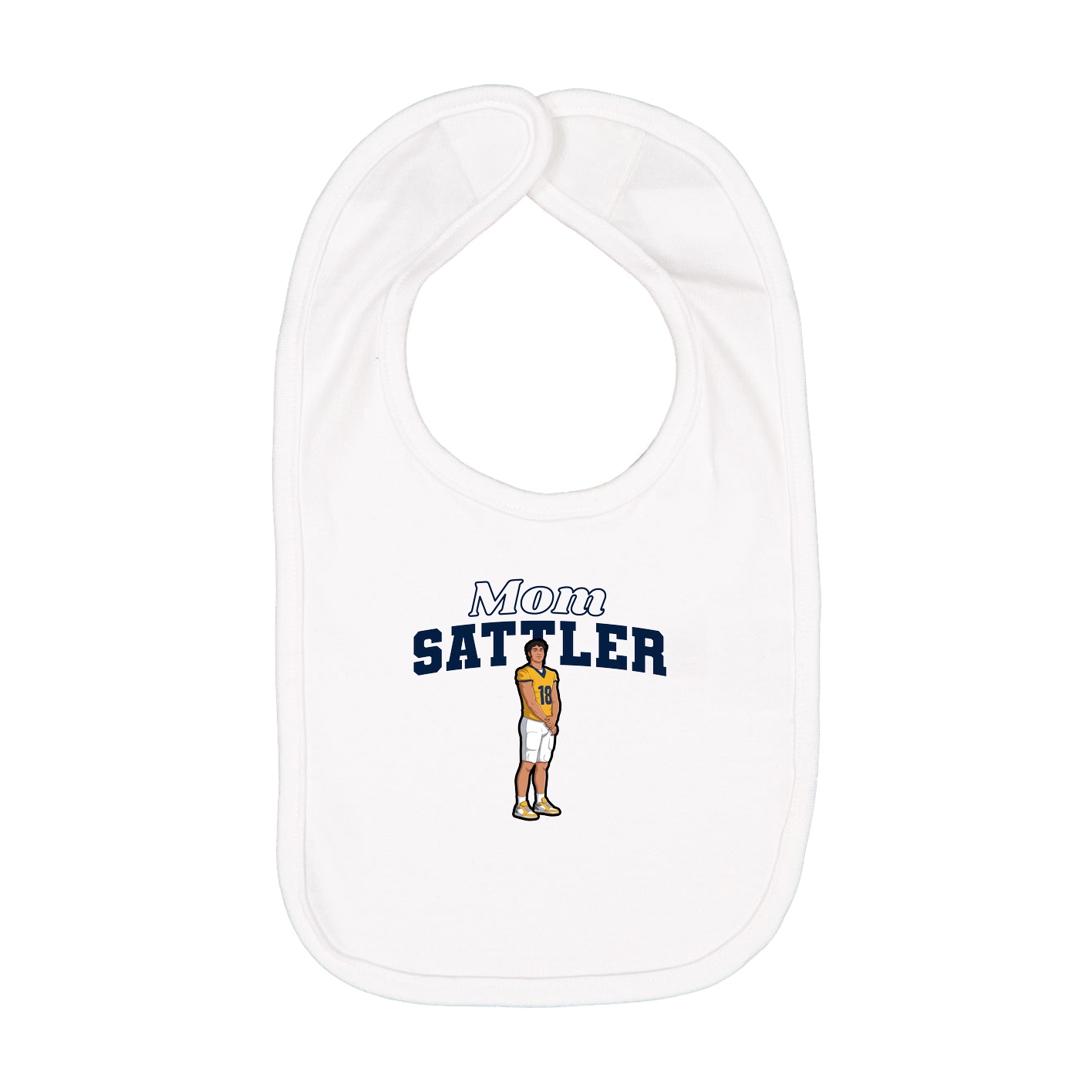 Infant Bib — Mothers Day Block in White