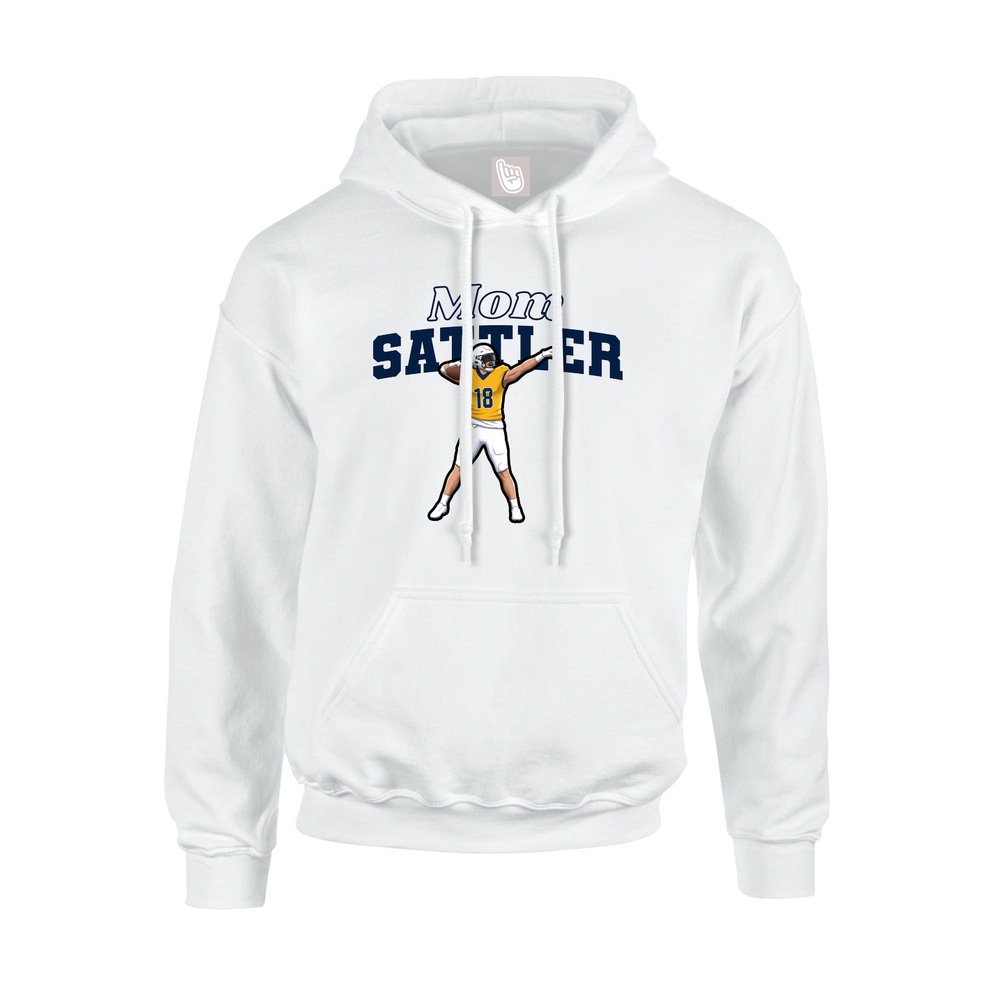 Youth Hoodie — Mothers Day Block in White
