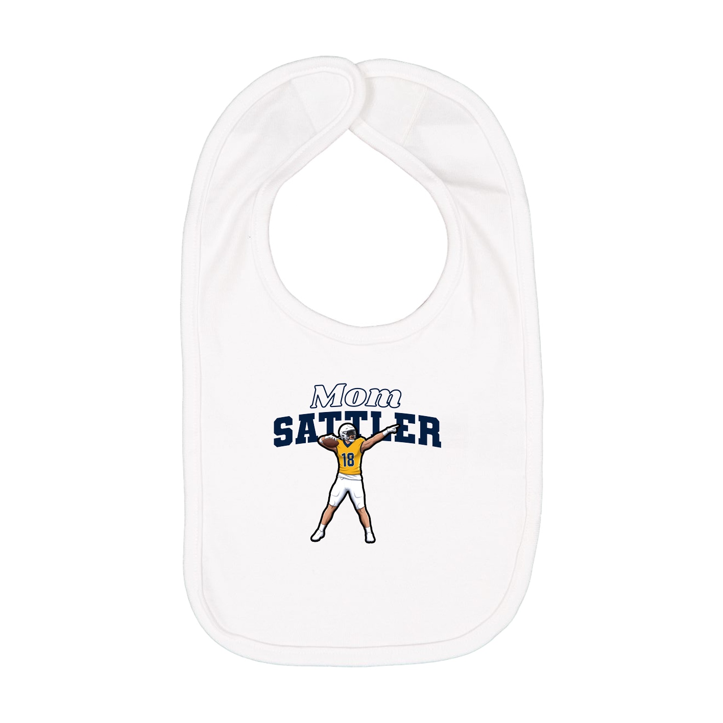 Infant Bib — Mothers Day Block in White