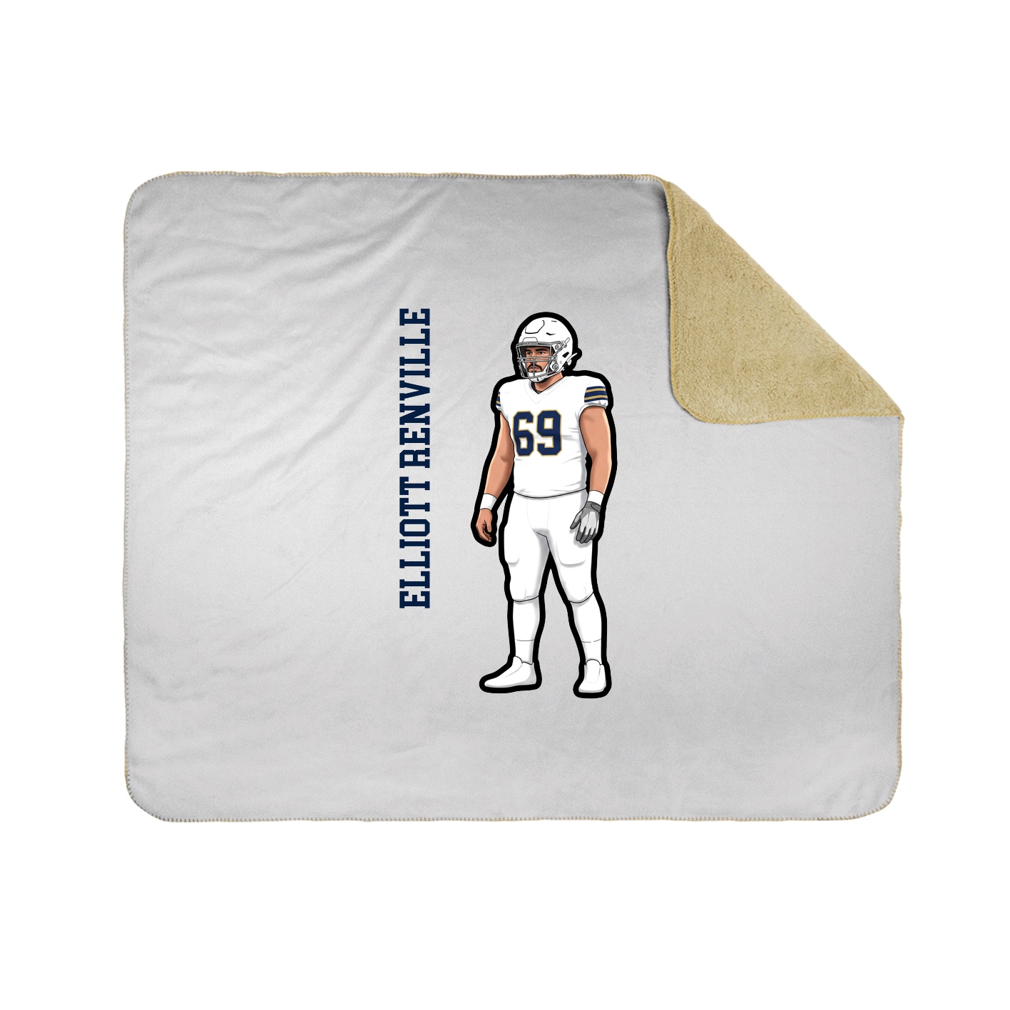 Throw Blanket — Name Vertical in White