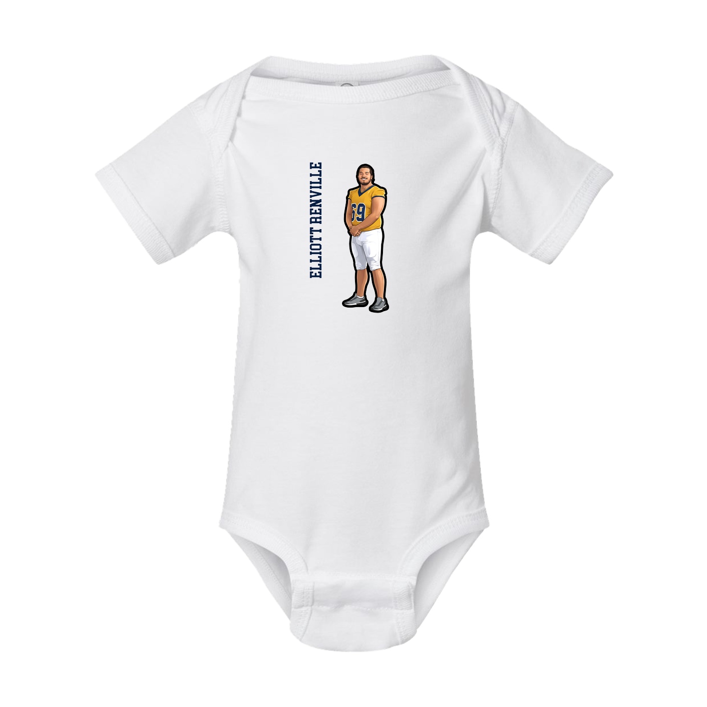 Baby Onesie — Name Vertical in White