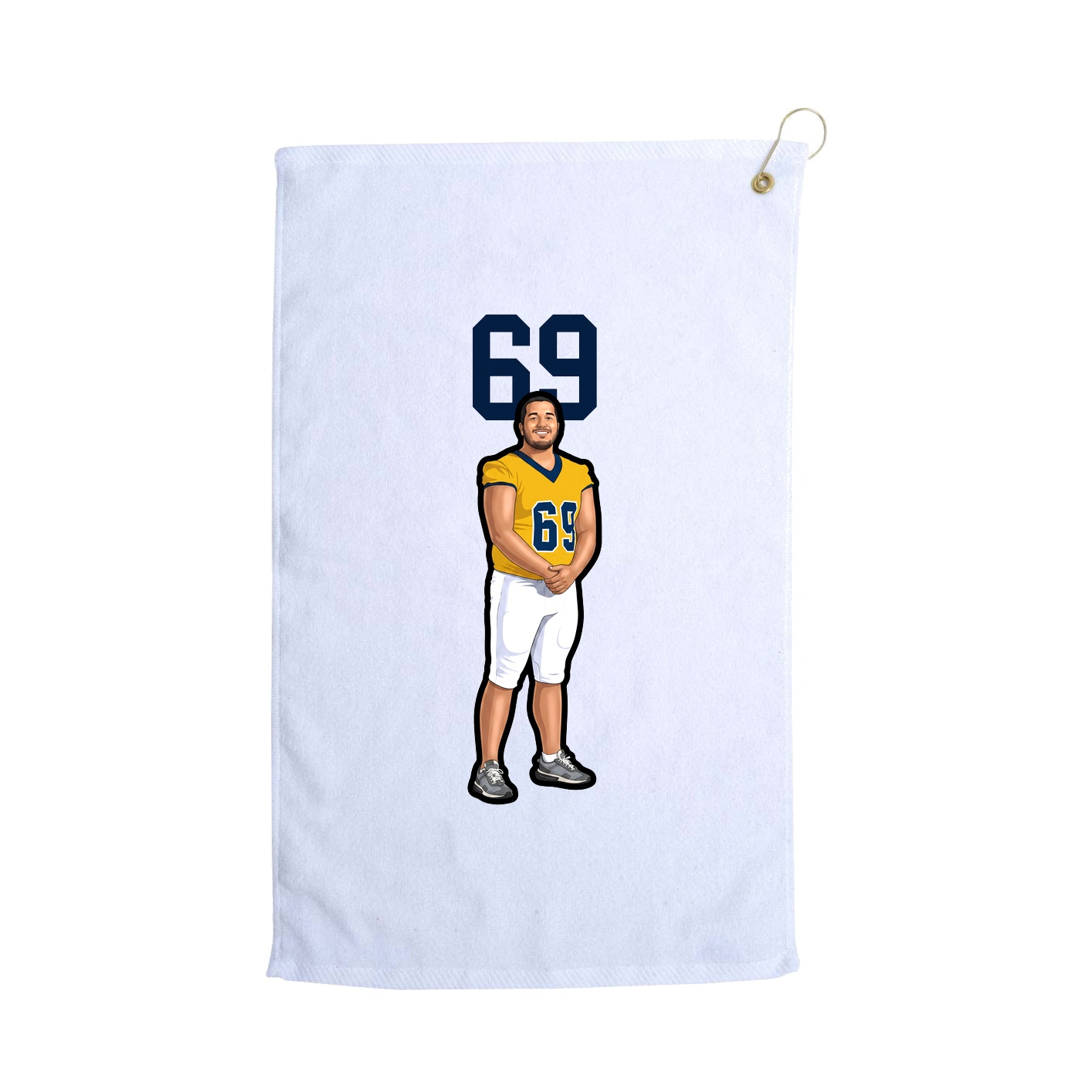 Golf Towel — Number Top in White