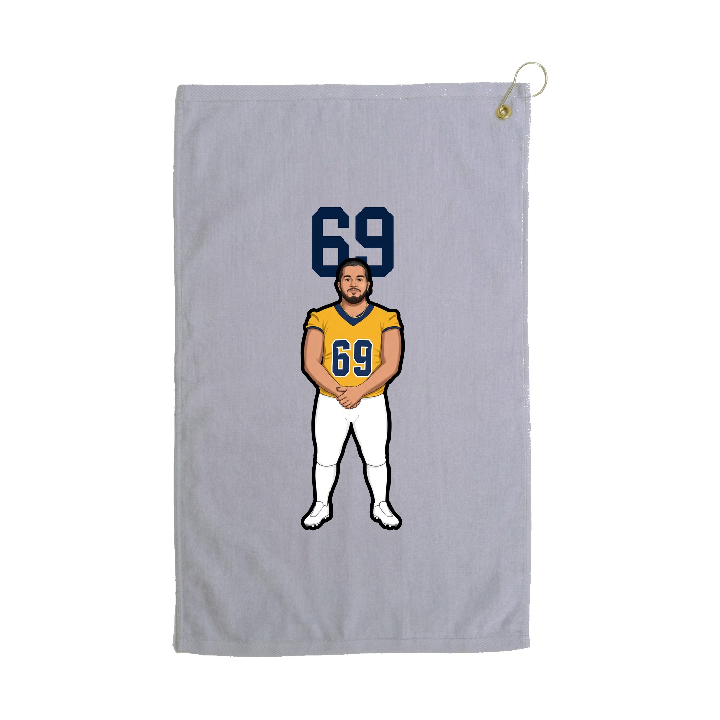 Golf Towel — Number Top in Grey