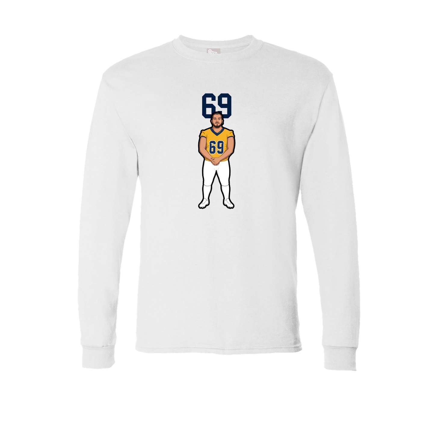 Long Sleeve Tee — Number Top in White