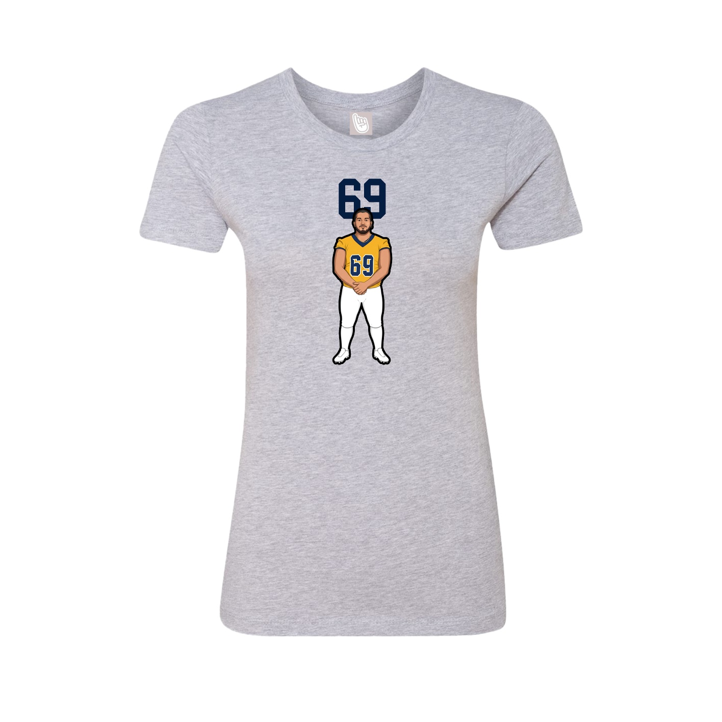 Womens Tee — Number Top in Grey