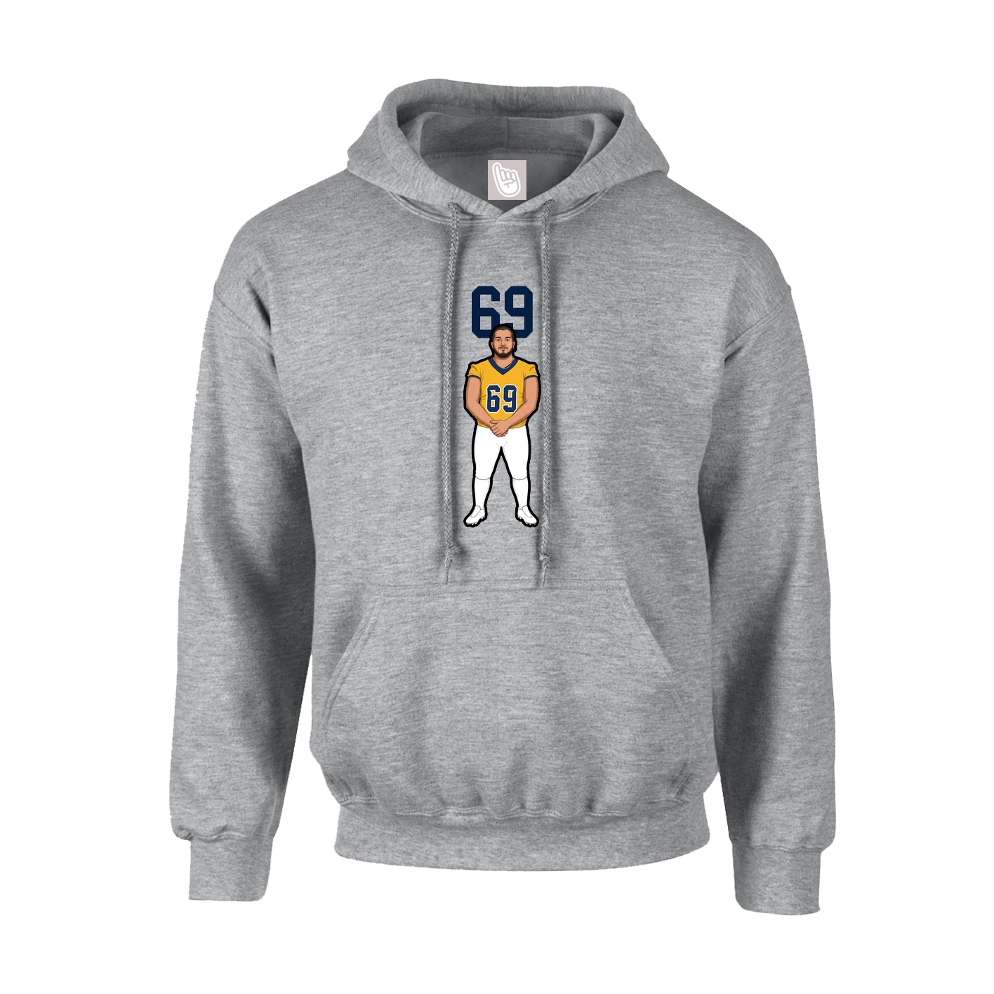 Hoodie — Number Top in Grey