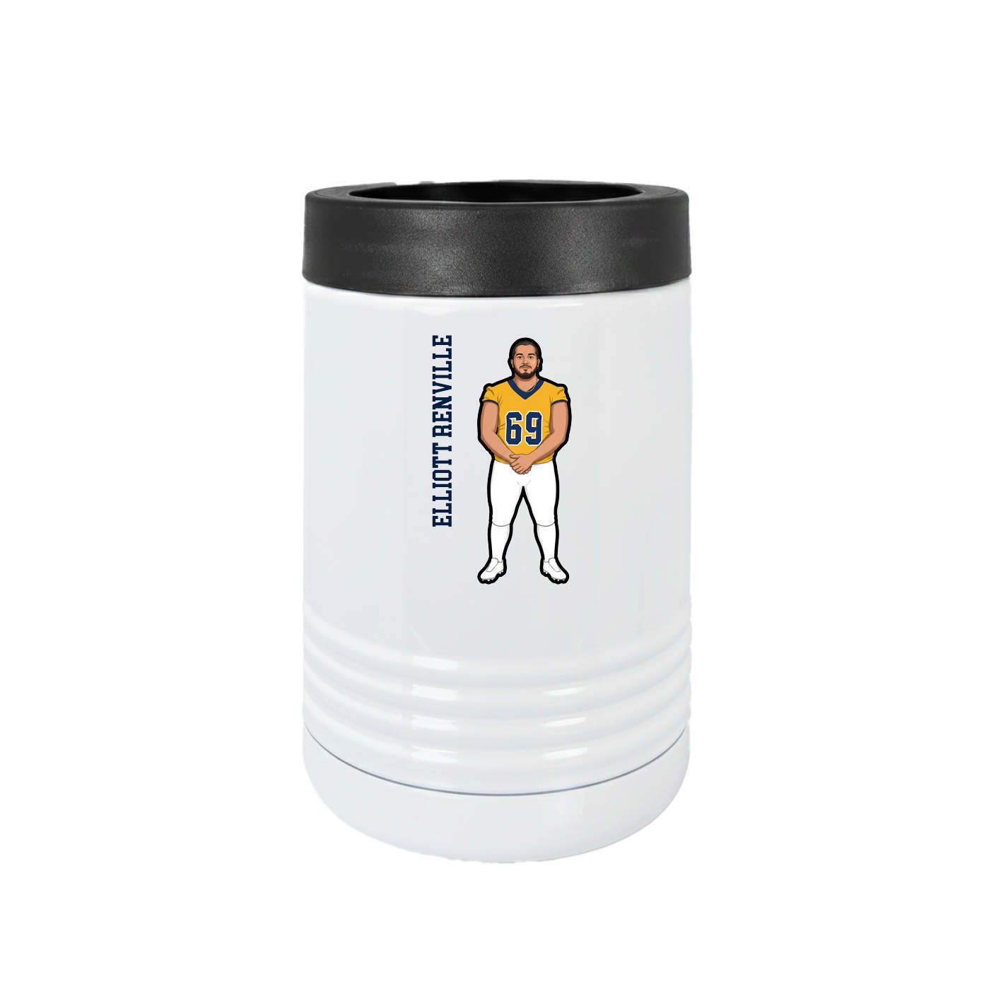 Beverage Holder — Name Vertical in White
