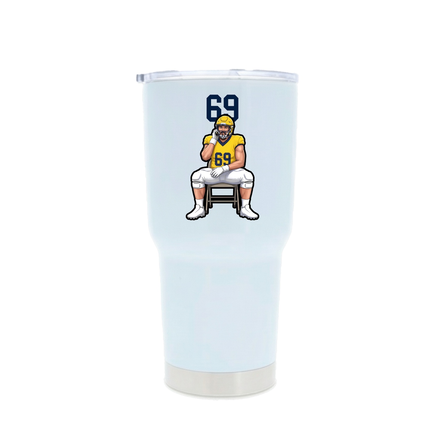 30oz Stainless Steel Tumbler — Number Top in White