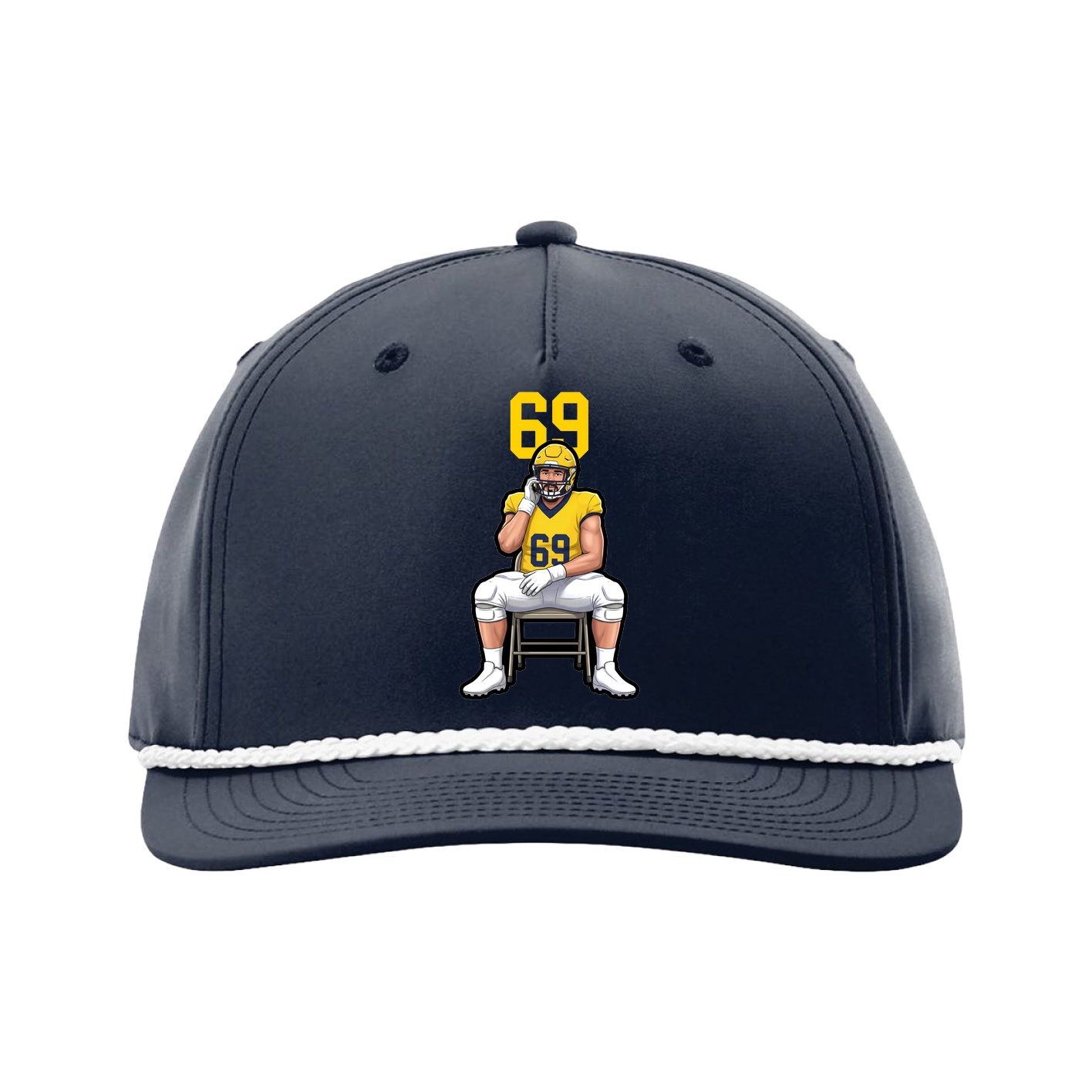 Five-Panel Classic Rope Cap — Number Top in Navy