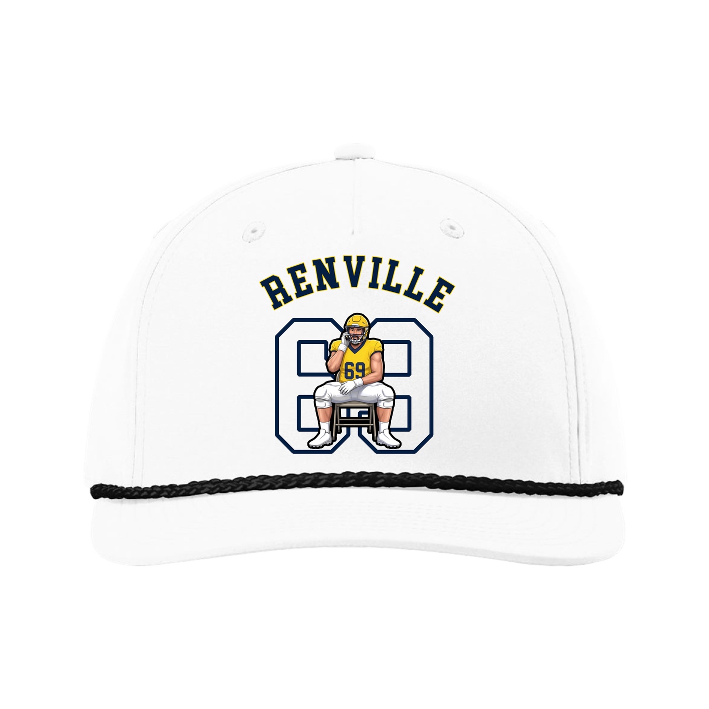Five-Panel Classic Rope Cap — Shirsey Arch in White