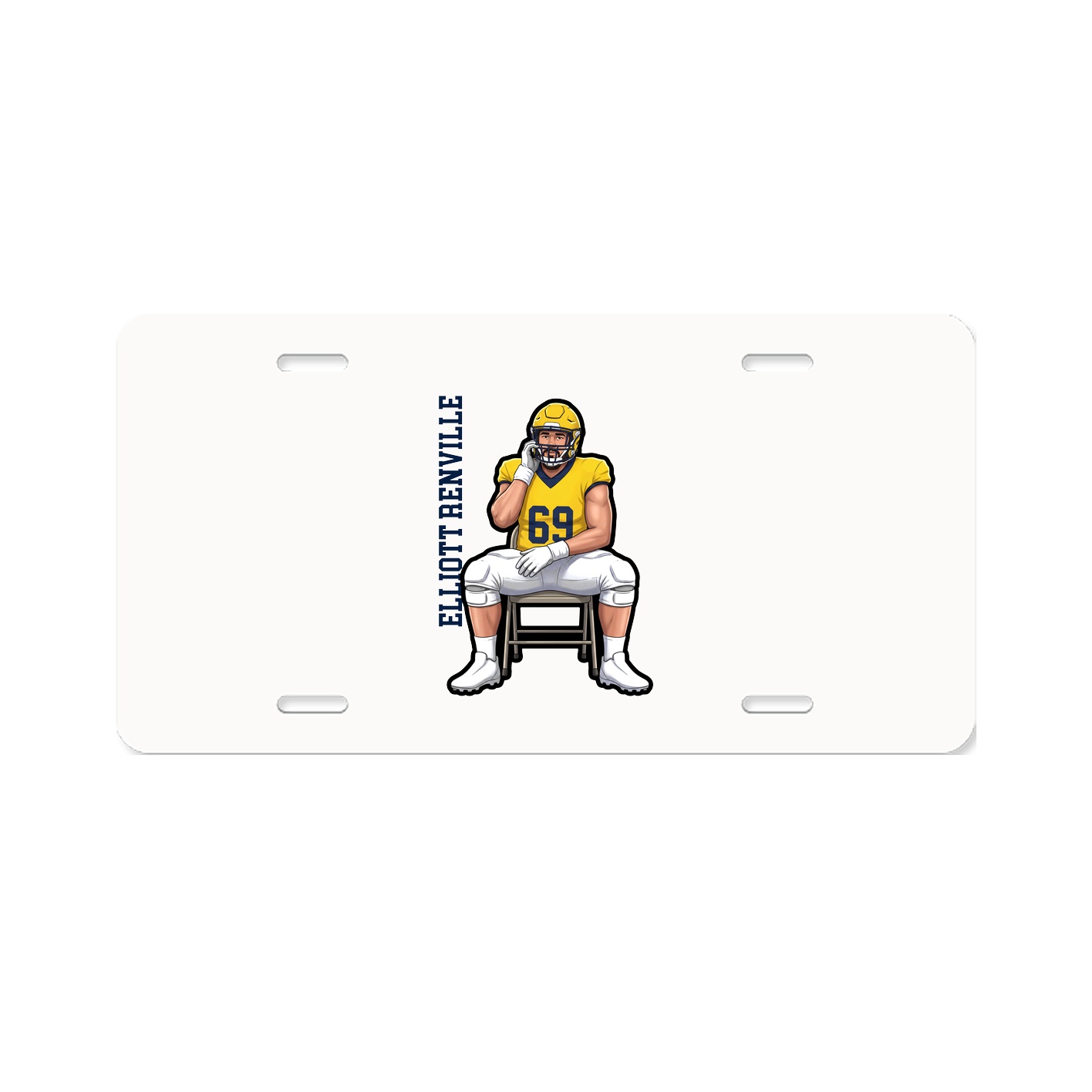 License Plate — Name Vertical in Classic