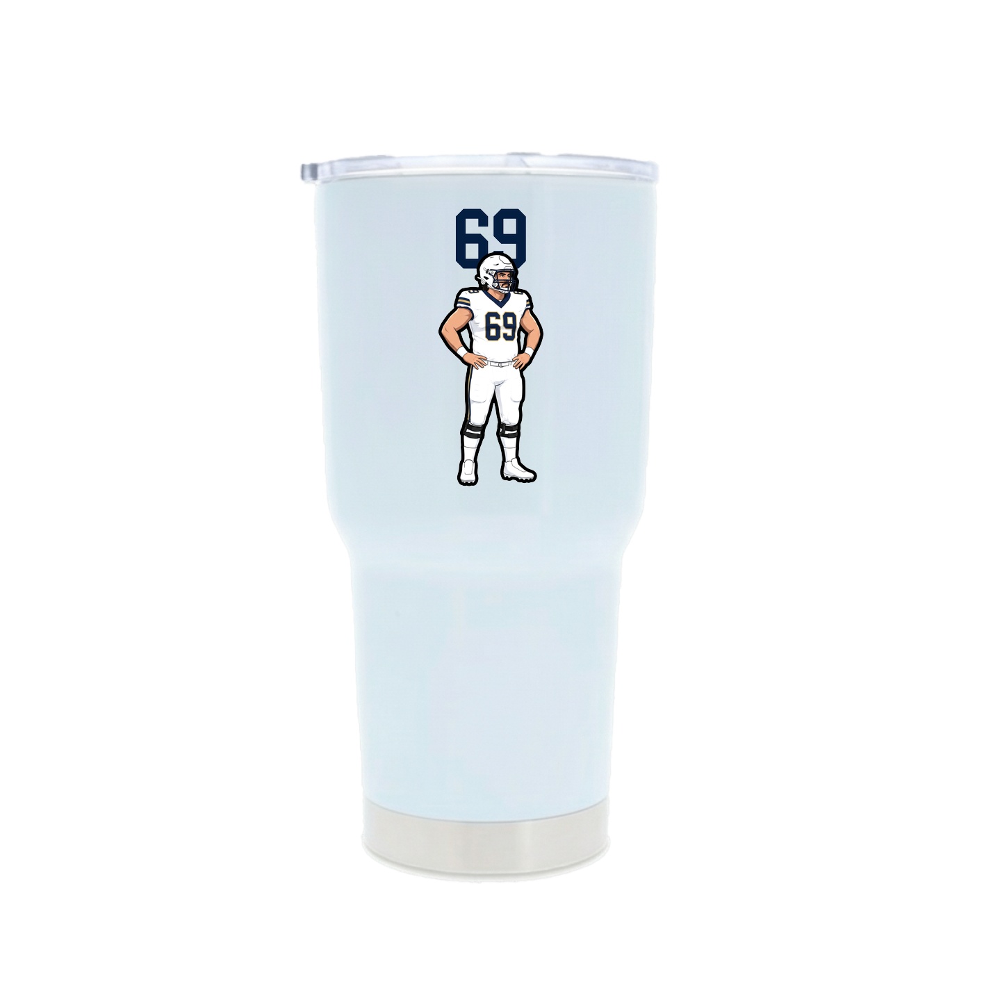 30oz Stainless Steel Tumbler — Number Top in White