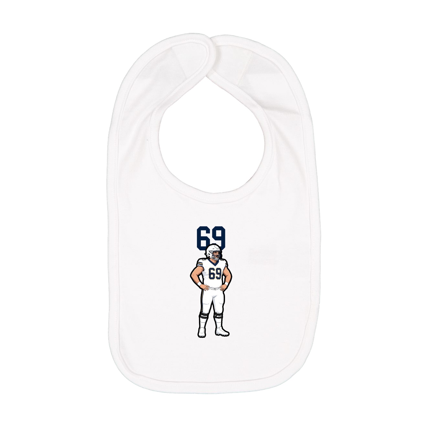 Infant Bib — Number Top in White