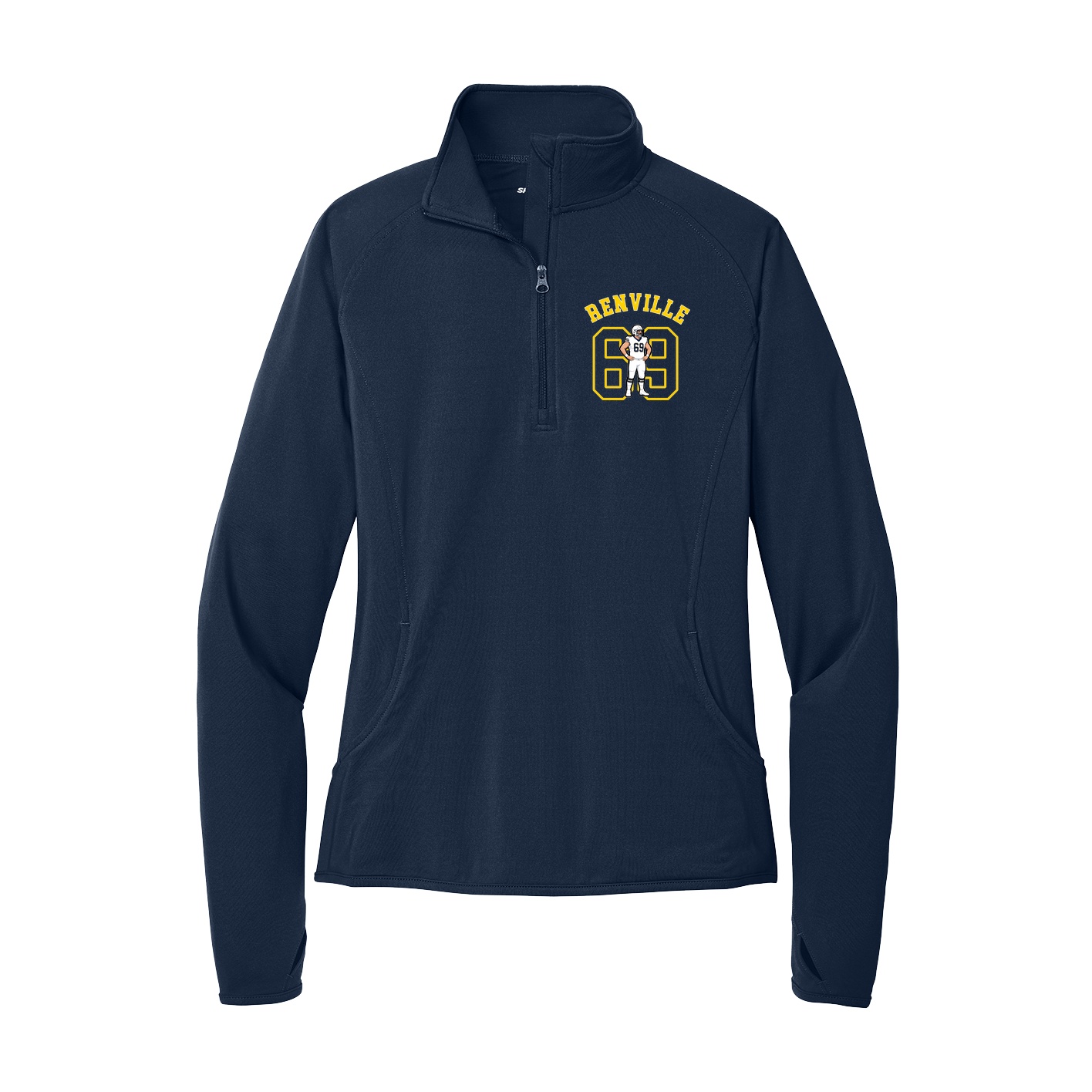 Women's Q-Zip Pullover — Shirsey Arch in Navy