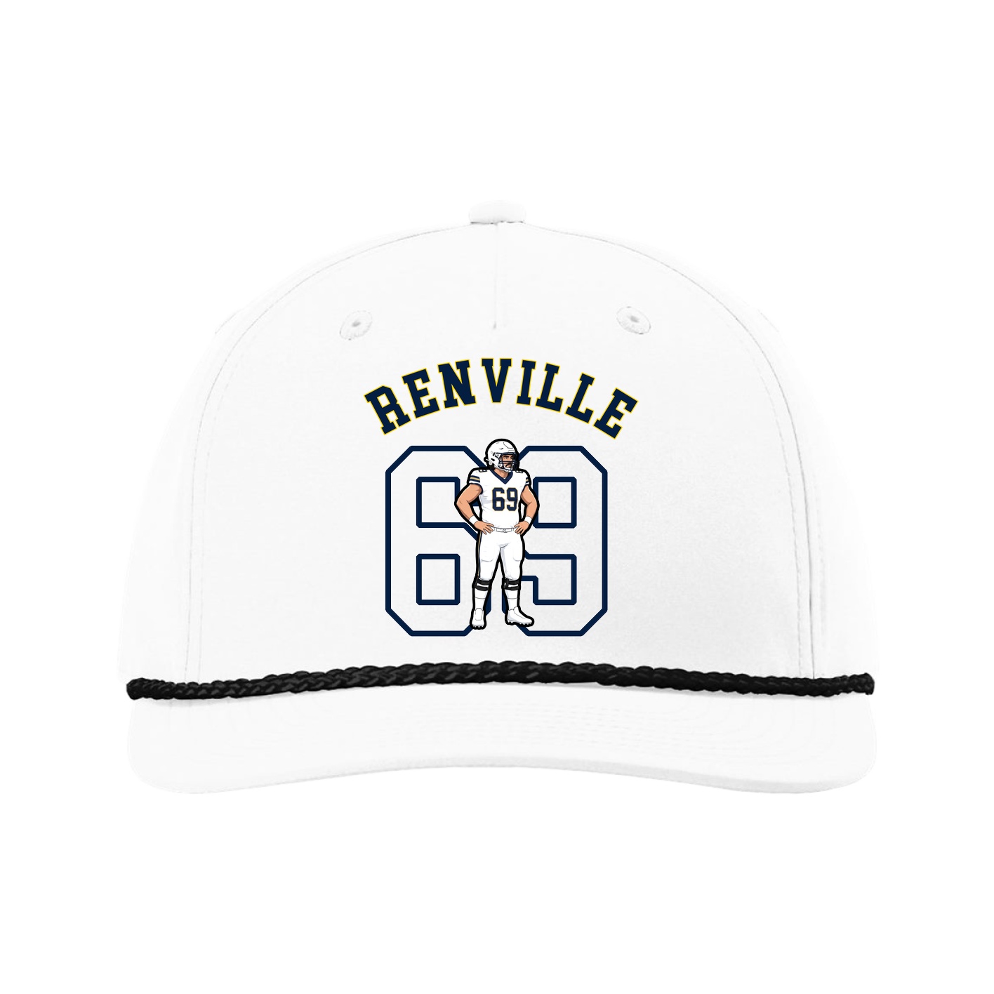 Five-Panel Classic Rope Cap — Shirsey Arch in White