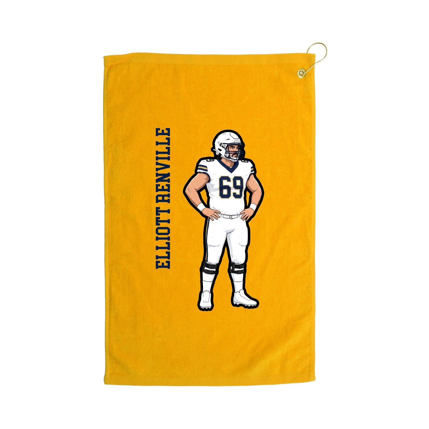 Golf Towel — Name Vertical in Gold