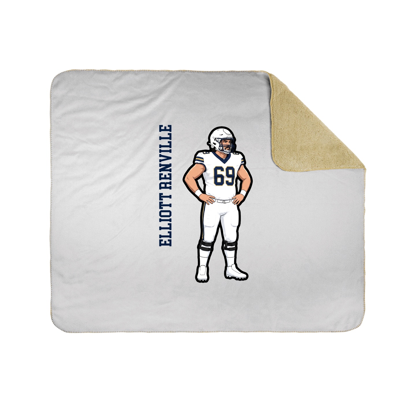 Throw Blanket — Name Vertical in White