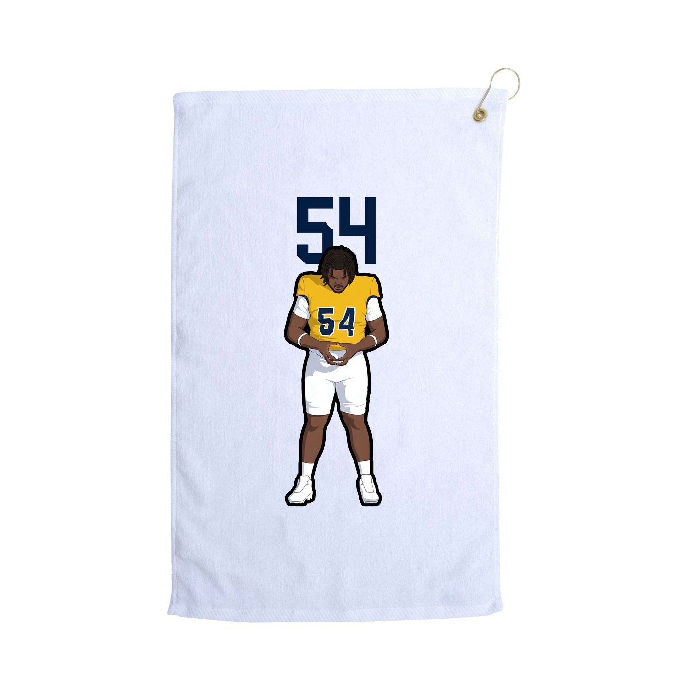 Golf Towel — Number Top in White