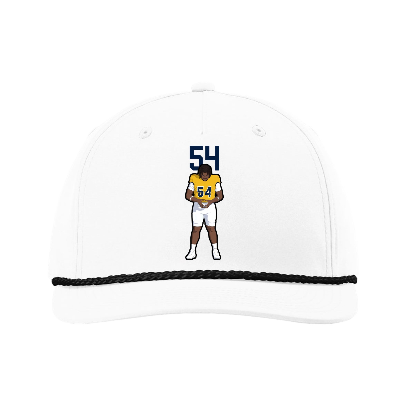 Five-Panel Classic Rope Cap — Number Top in White