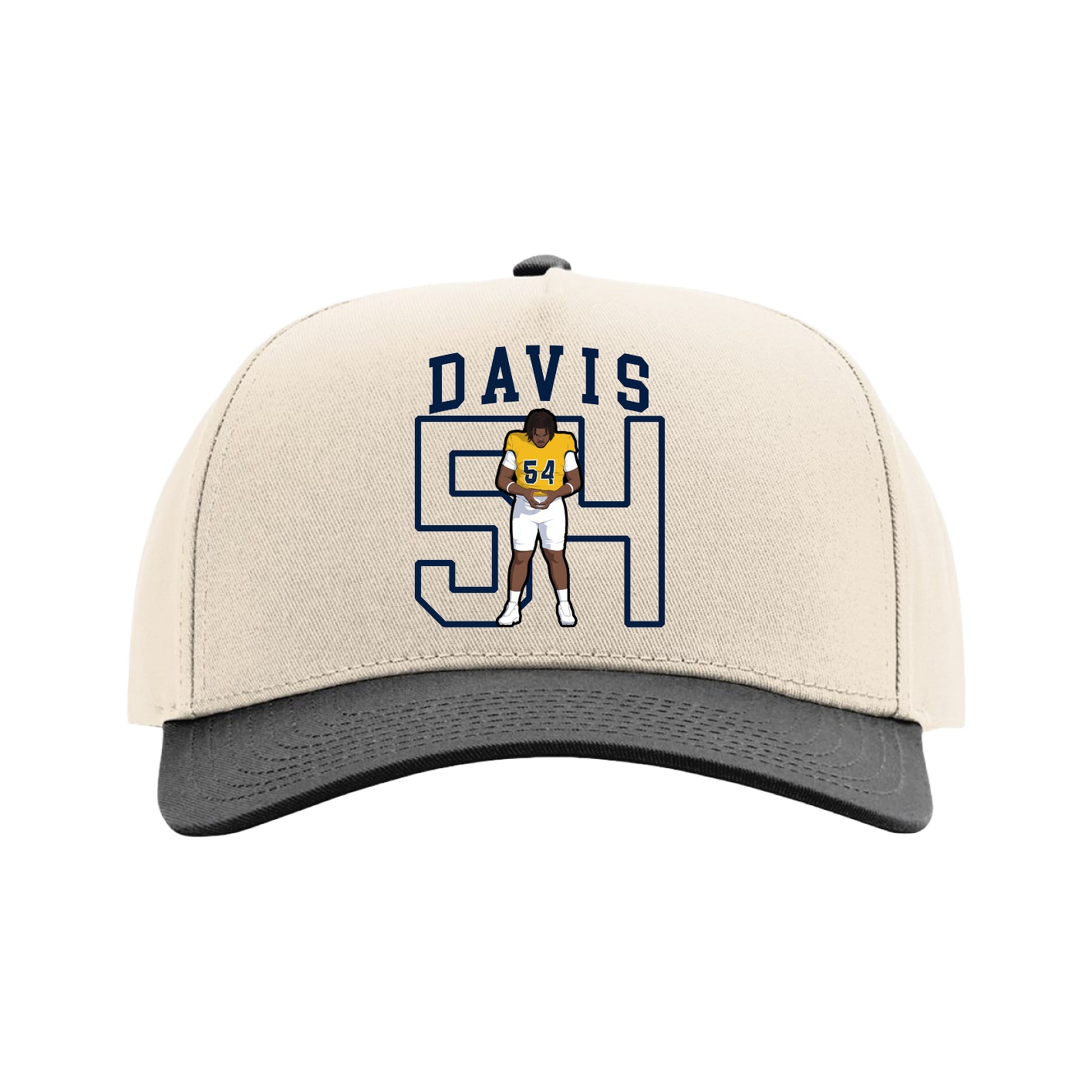 Full Fabric Five-Panel Champ Cap — Shirsey in Cream/Black