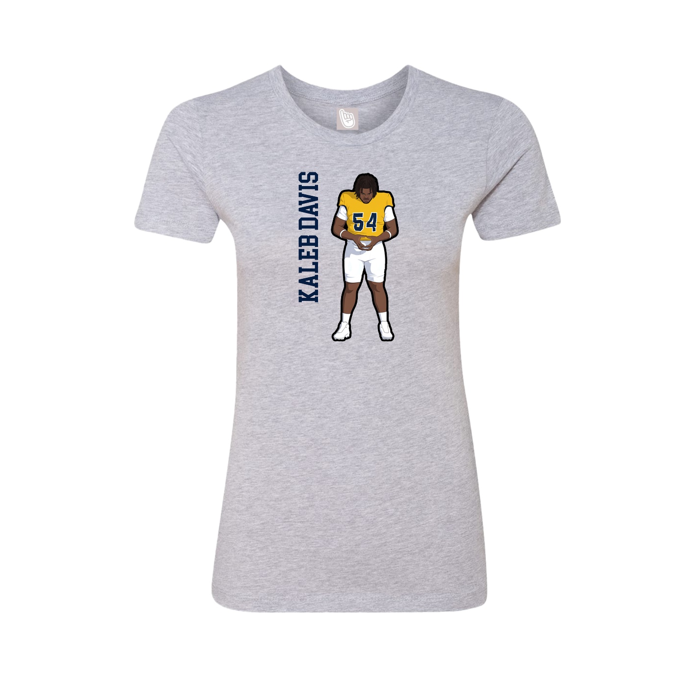 Womens Tee — Name Vertical in Grey
