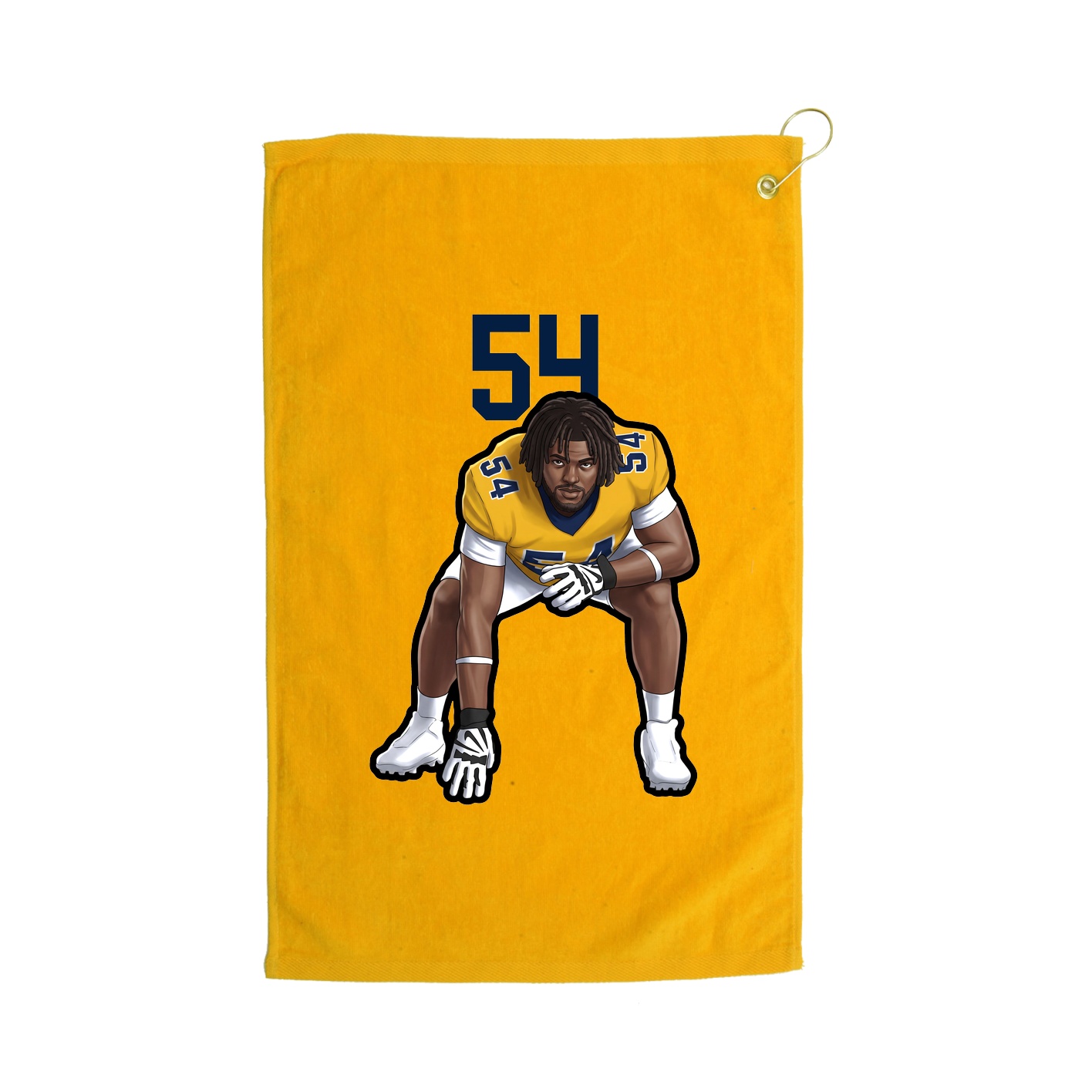 Golf Towel — Number Top in Gold
