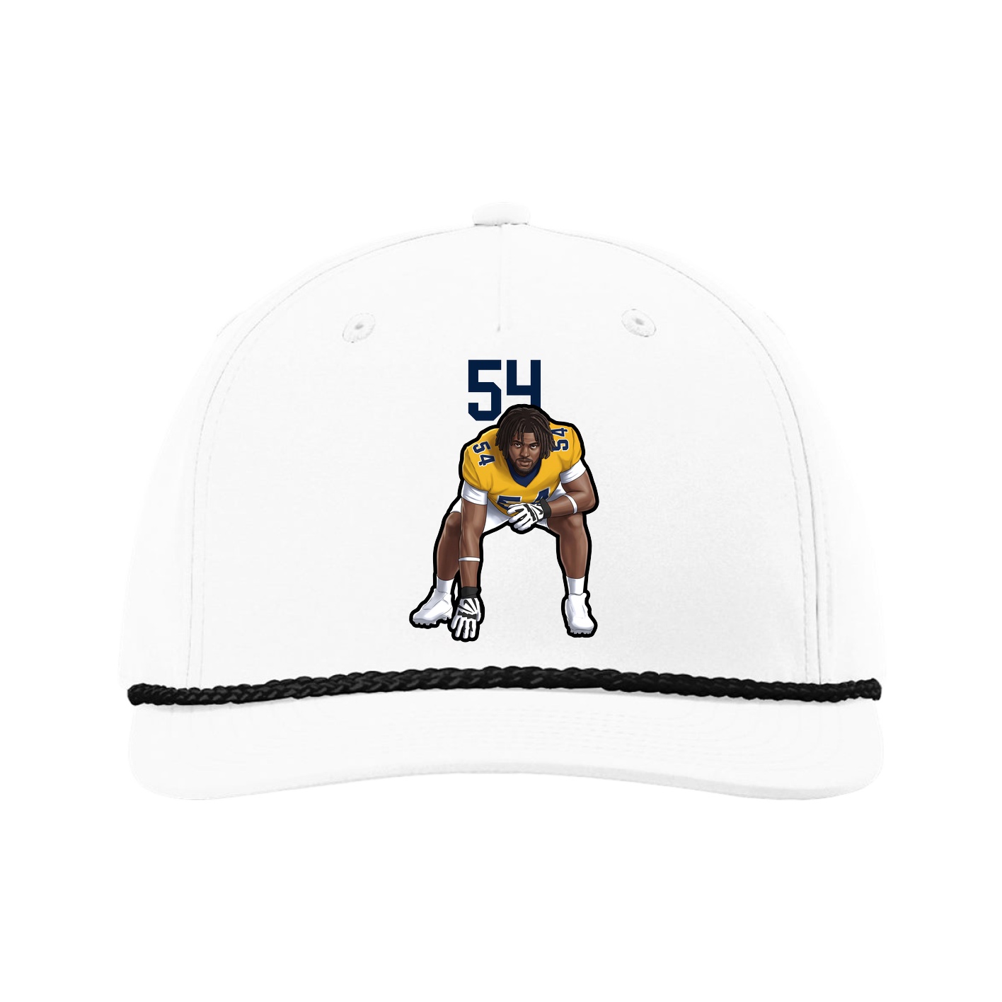 Five-Panel Classic Rope Cap — Number Top in White