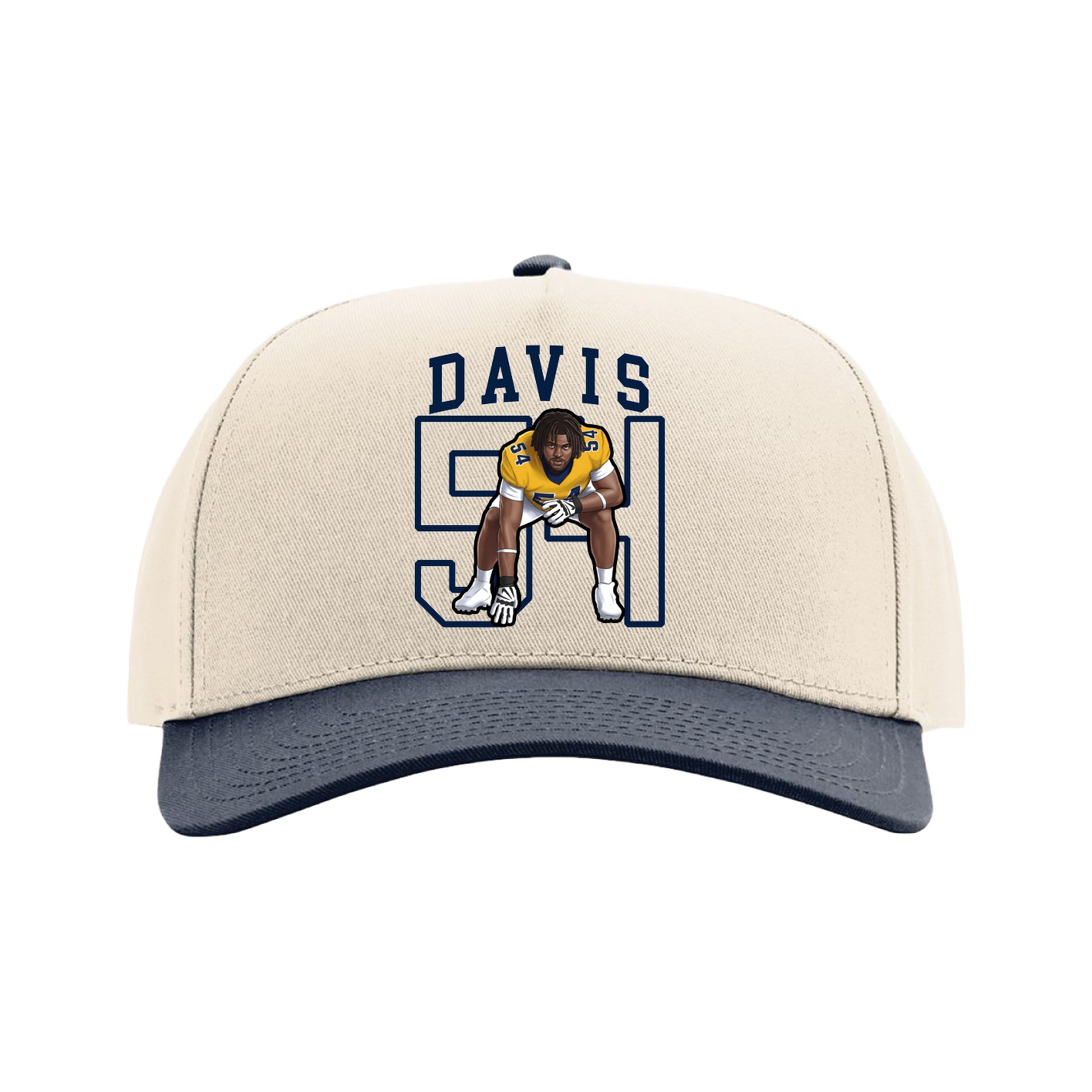 Full Fabric Five-Panel Champ Cap — Shirsey in Cream/Navy