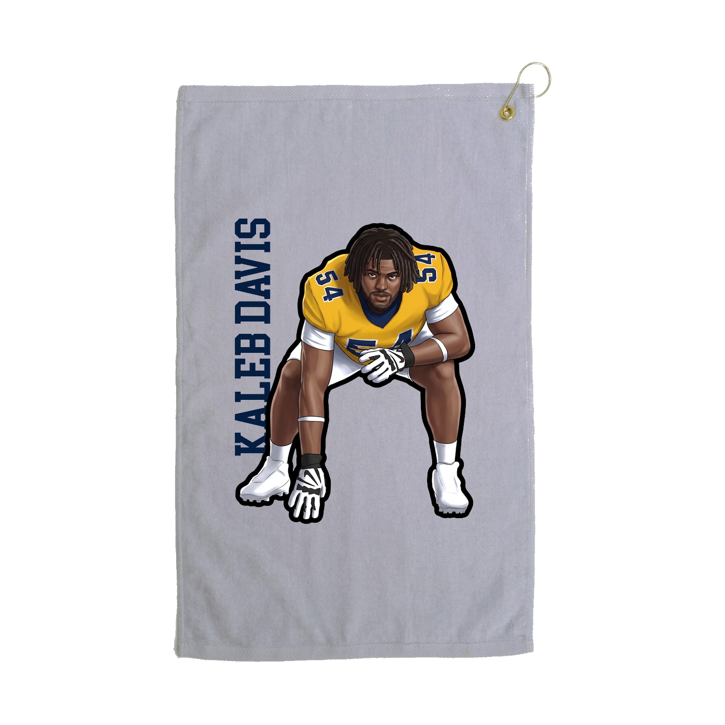 Golf Towel — Name Vertical in Grey