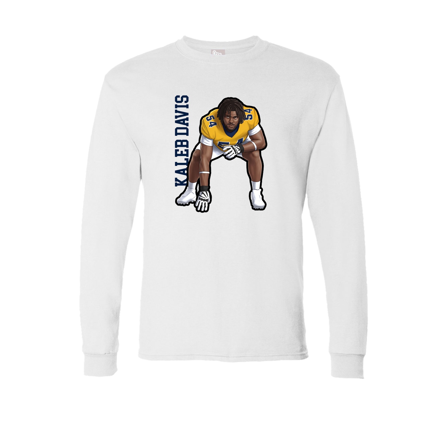 Long Sleeve Tee — Name Vertical in White