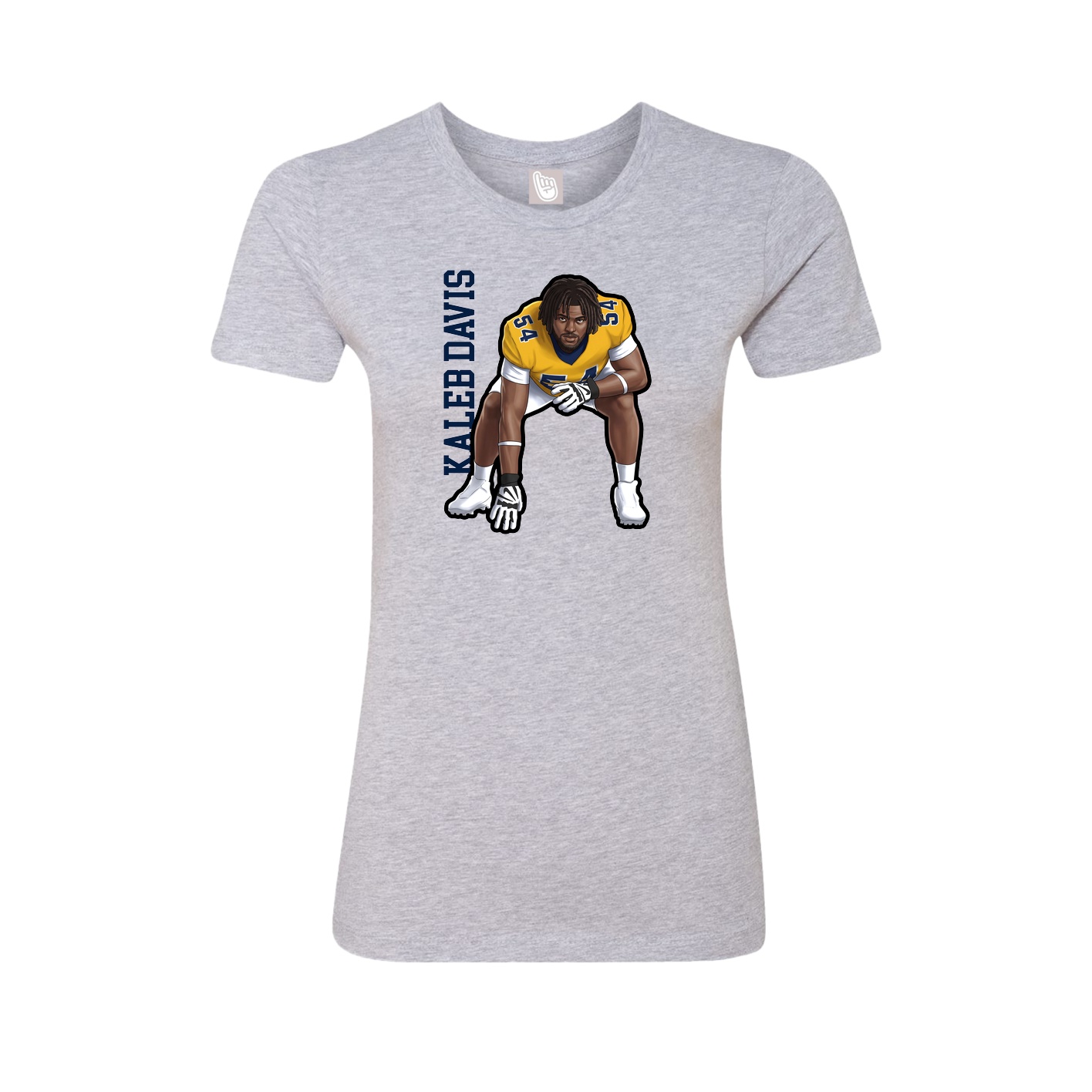 Womens Tee — Name Vertical in Grey