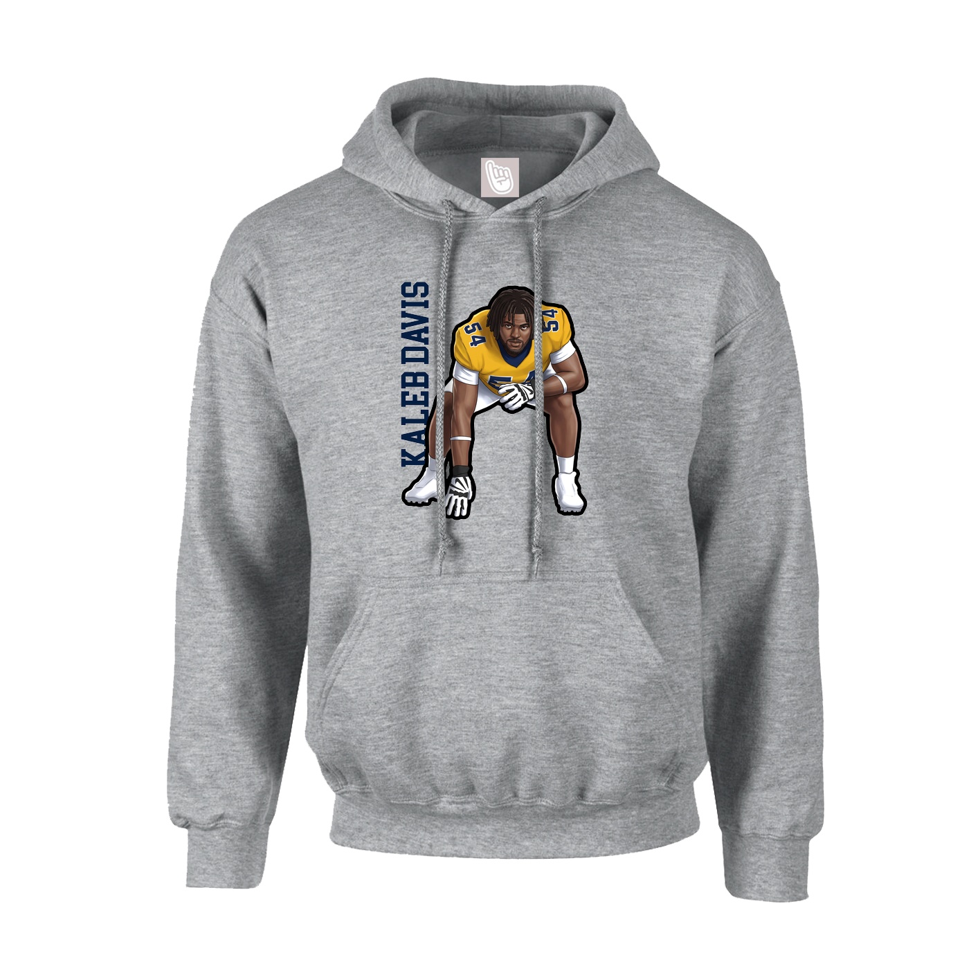 Youth Hoodie — Name Vertical in Grey