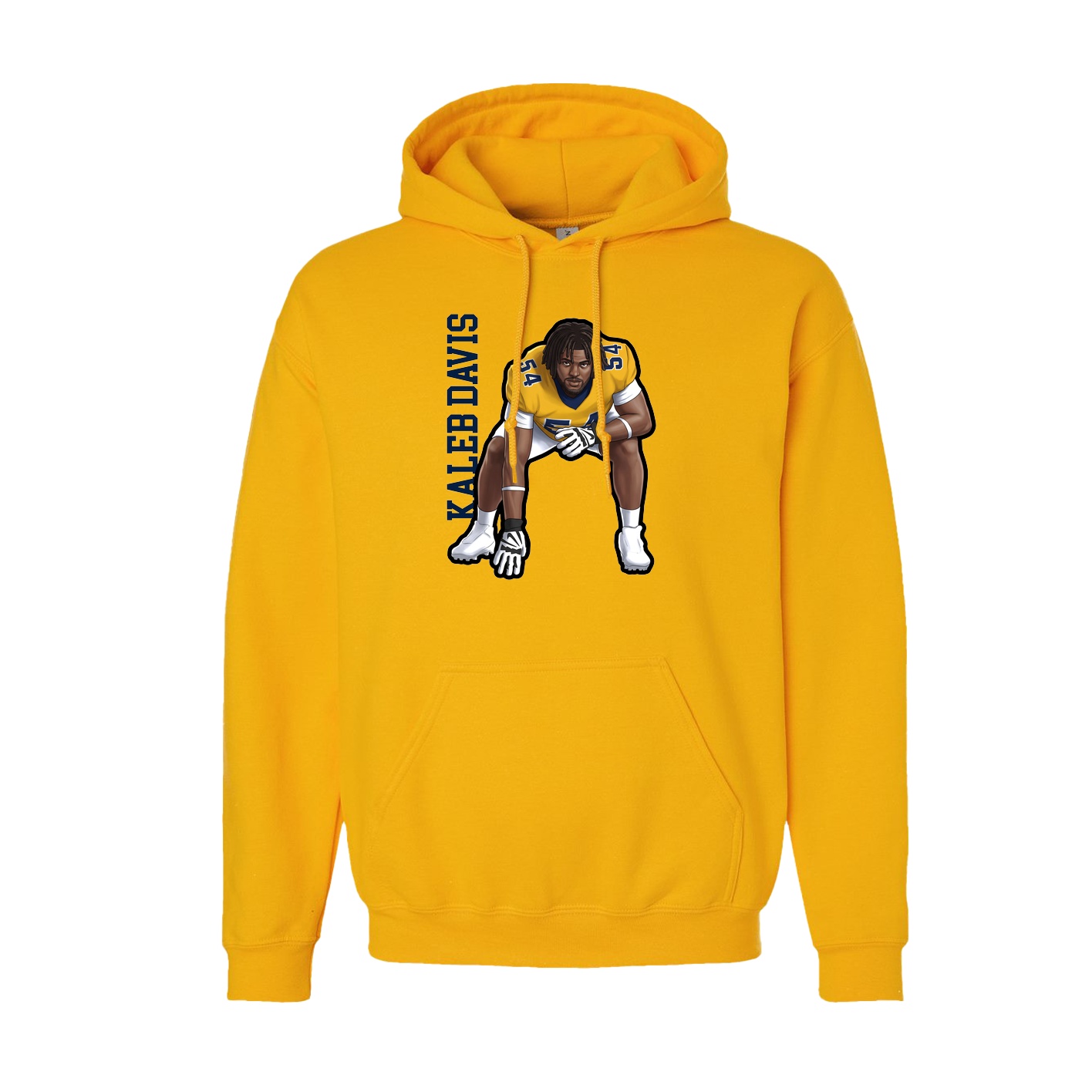 Youth Hoodie — Name Vertical in Gold