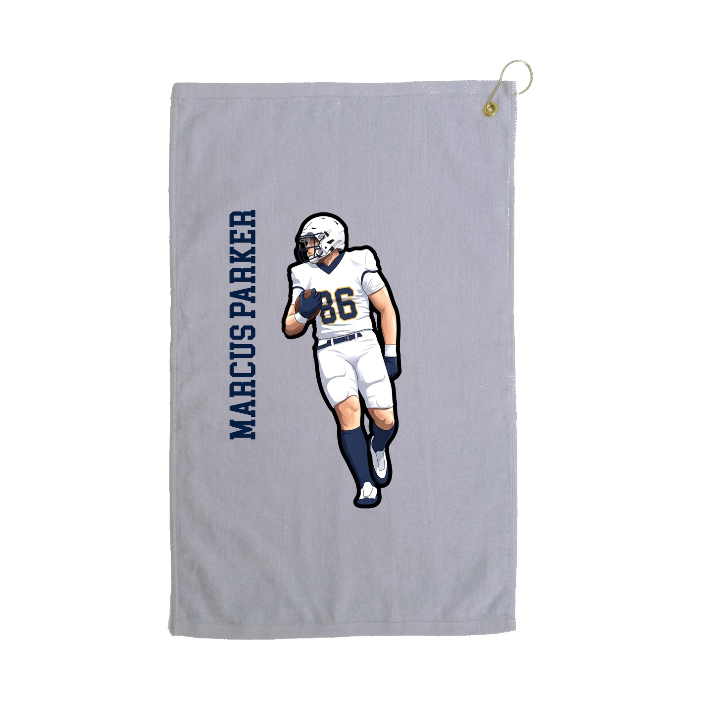 Golf Towel — Name Vertical in Grey
