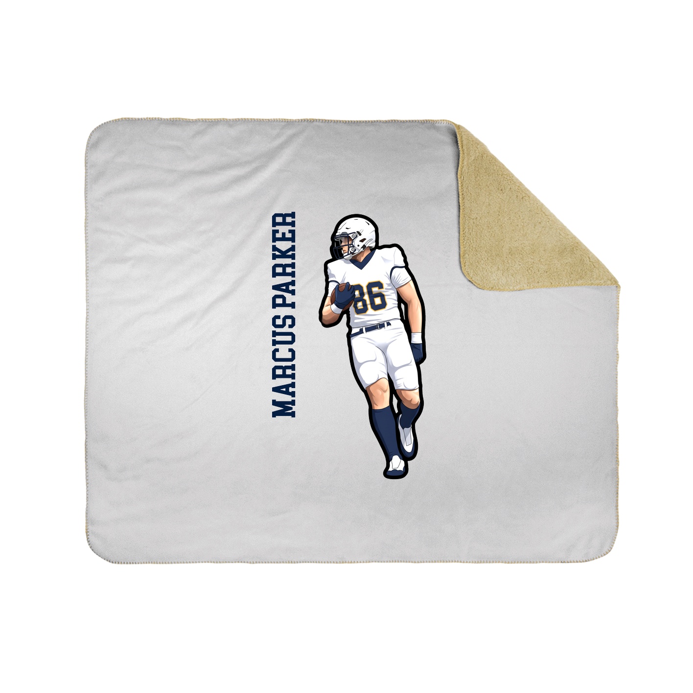 Throw Blanket — Name Vertical in White