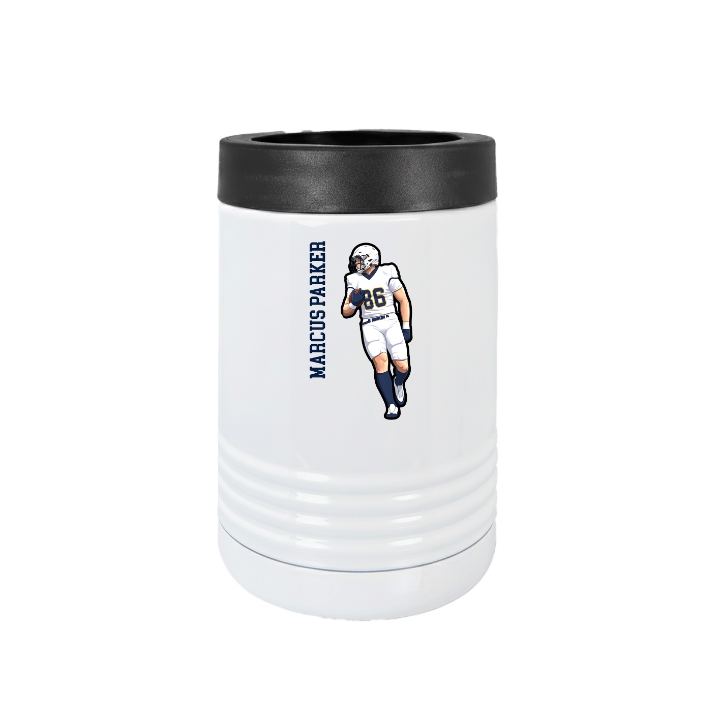 Beverage Holder — Name Vertical in White