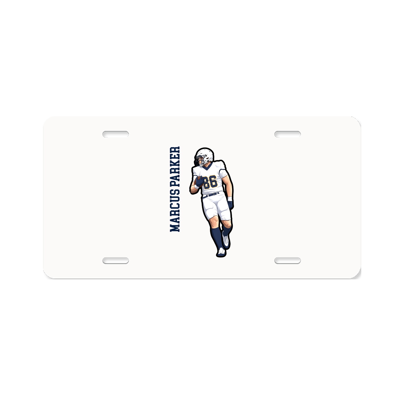 License Plate — Name Vertical in Classic