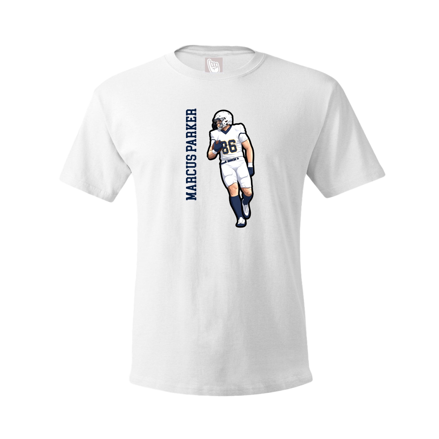 Youth Tee — Name Vertical in White
