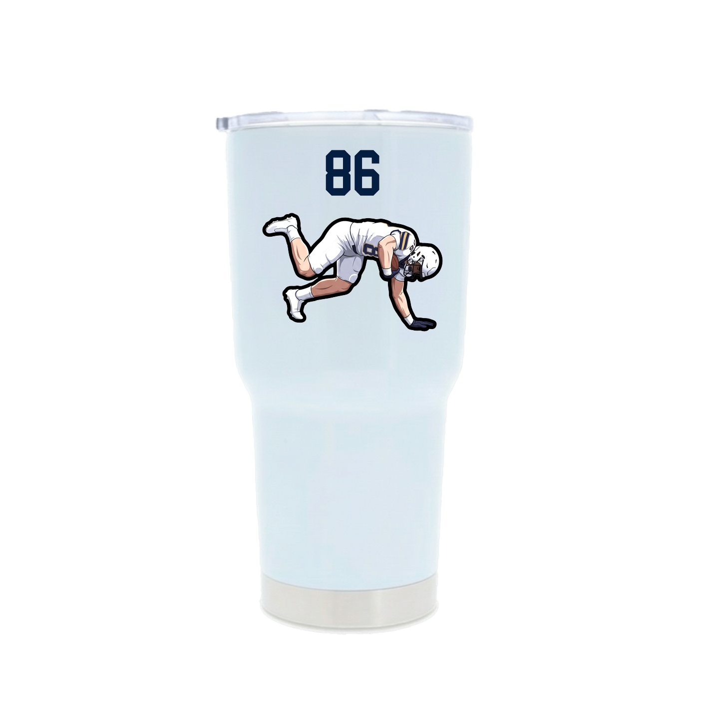 30oz Stainless Steel Tumbler — Number Top in White