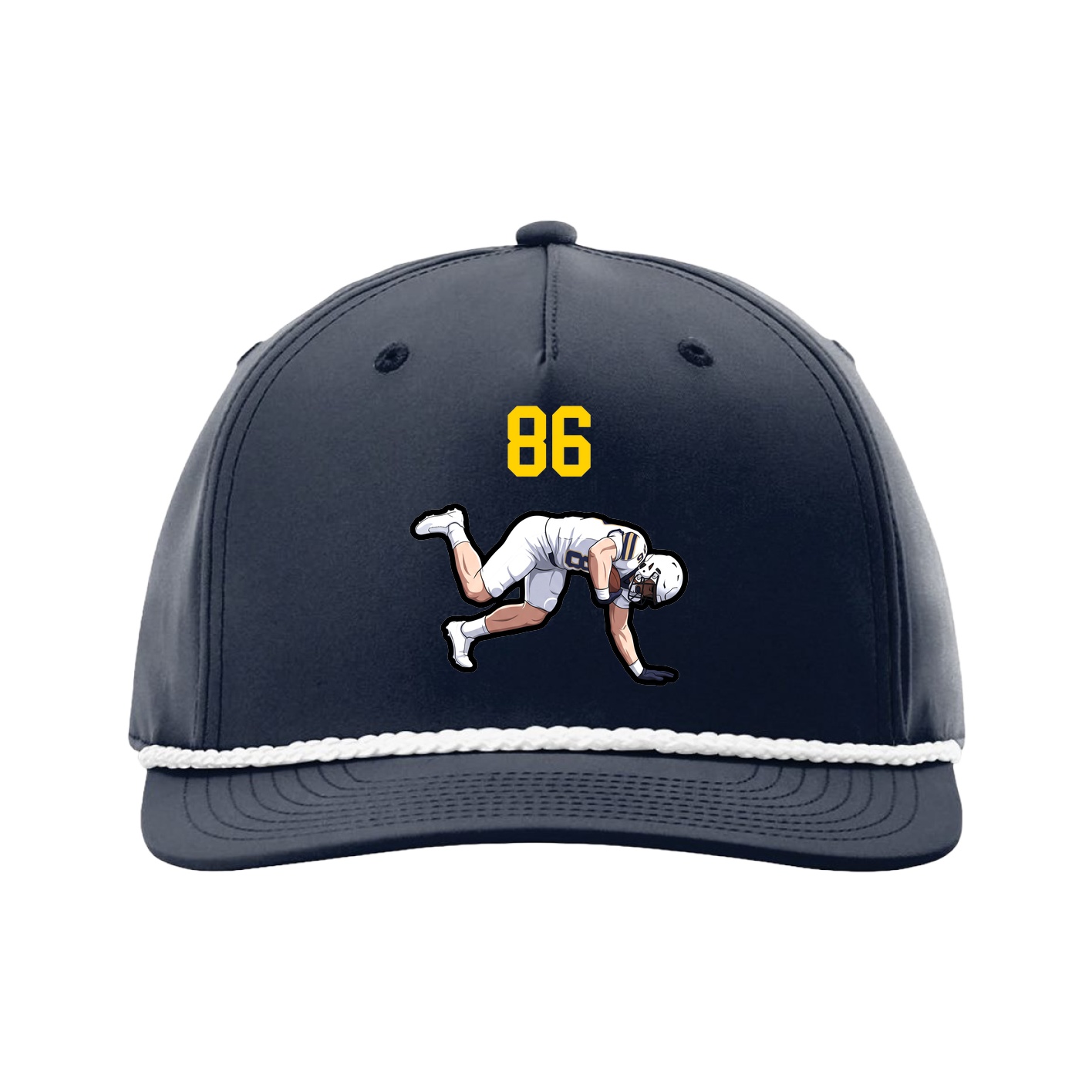 Five-Panel Classic Rope Cap — Number Top in Navy