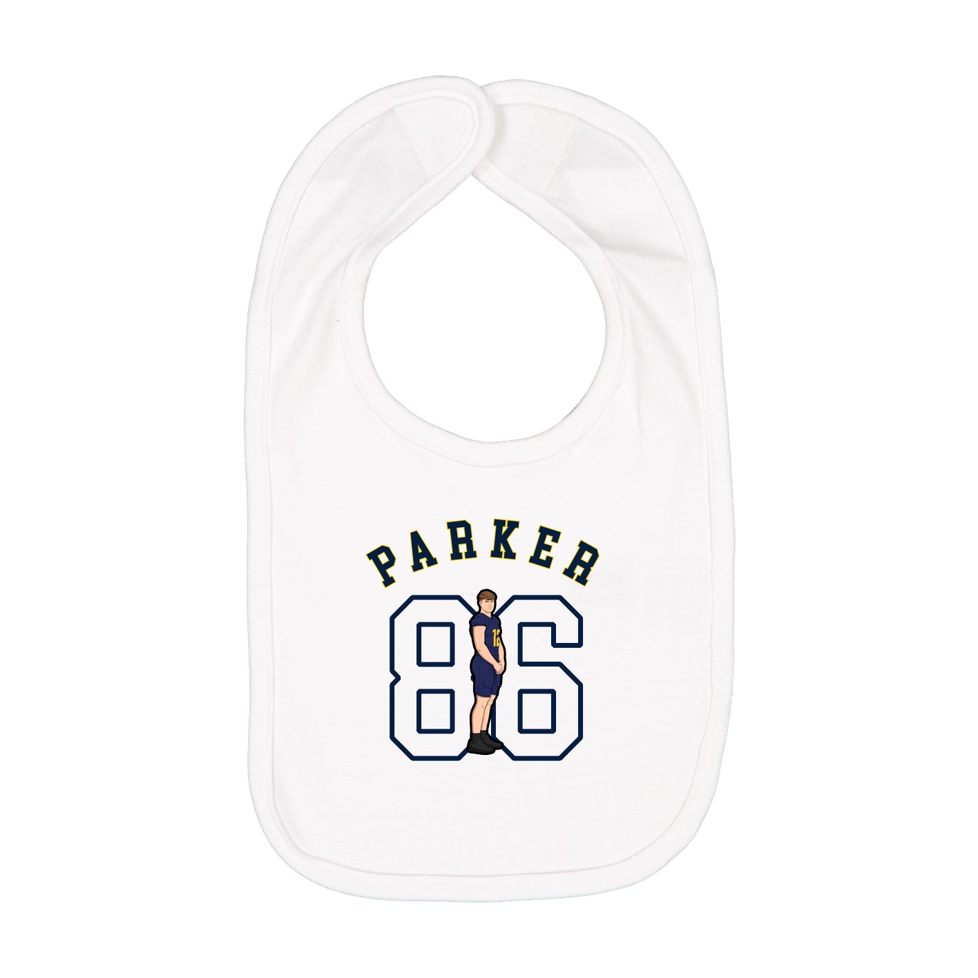 Infant Bib — Shirsey Arch in White