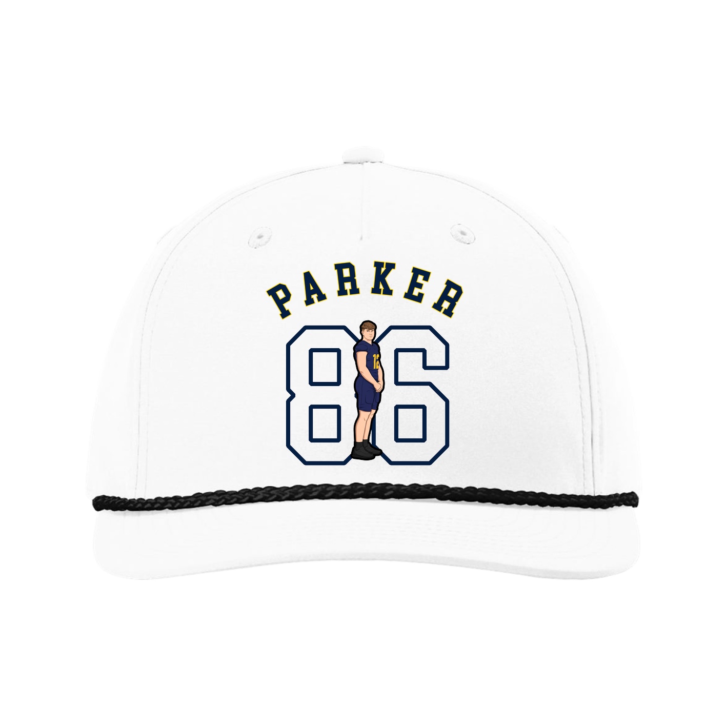 Five-Panel Classic Rope Cap — Shirsey Arch in White
